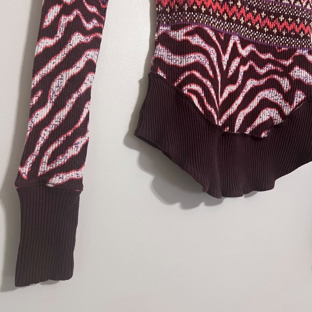 NWT Free People Movement Rally Printed Layer in Zebra Fairisle - Picture 5 of 9